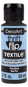 Pure Black - DecoArt Thrift Flip Matte For Textile 2oz Squeeze Bottle