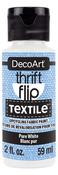 Pure White - DecoArt Thrift Flip Matte For Textile 2oz Squeeze Bottle