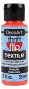 Racing Red - DecoArt Thrift Flip Matte For Textile 2oz Squeeze Bottle