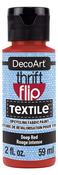Deep Red - DecoArt Thrift Flip Matte For Textile 2oz Squeeze Bottle