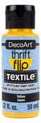 Yellow - DecoArt Thrift Flip Matte For Textile 2oz Squeeze Bottle