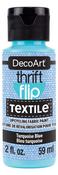 Turquoise Blue - DecoArt Thrift Flip Matte For Textile 2oz Squeeze Bottle