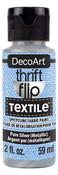 Pure Silver - DecoArt Thrift Flip Matte For Textile 2oz Squeeze Bottle
