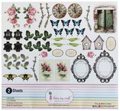 Wall Of Roses, 114 Pieces - Dress My Craft Image Sheet 240gsm A4 2/Pkg