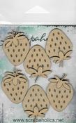 Strawberry Style #2, 12/Pkg 1.25" To 1" - Scrapaholics Laser Cut Chipboard 2mm Thick