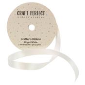 Bright White - Craft Perfect Double Face Satin Ribbon 9mmX5m