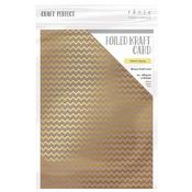 Golden Zig Zag - Craft Perfect Foiled Kraft Card A4 5/Pkg
