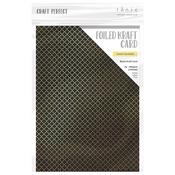 Golden Quartrefoil - Craft Perfect Foiled Kraft Card A4 5/Pkg
