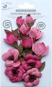 Rosy Note - Little Birdie Denny Paper Flowers 13/Pkg