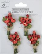 Scarlet Blend - Little Birdie Jubilee Paper Flowers 4/Pkg