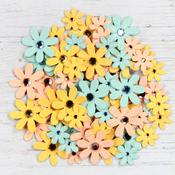 Pastel Palette - Little Birdie Sparkle Florettes Paper Flowers 80/Pkg
