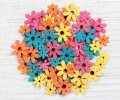 Vivid Palette - Little Birdie Sparkle Florettes Paper Flowers 80/Pkg