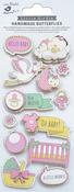 New Arrival Pink - Little Birdie Baby Embellishments 12/Pkg