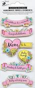 Countdown To A Miracle Pink - Little Birdie Baby Embellishment 6/Pkg