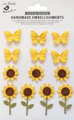 Sunny Delight - Little Birdie Sticker Blooms & Butterfly 13/Pkg