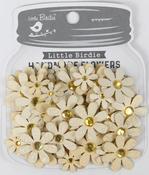 Ivory Pearl - Little Birdie Sparkle Florettes Paper Flowers 60/Pkg
