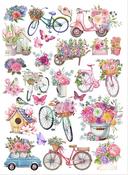 Bikes And Blooms - Little Birdie Deco Transfer Sheet A4