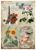 Vintage Postcard - Little Birdie Deco Transfer Sheet A4