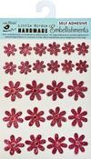 Pink - Little Birdie Glitter Jeweled Florets Sticker 24/Pkg