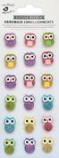 Owls - Little Birdie Mini Glitter Embellishments 18/Pkg