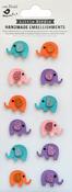 Elephants - Little Birdie Mini Glitter Embellishments 14/Pkg