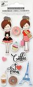 I Love Paris - Little Birdie Sticker Embellishment 10/Pkg