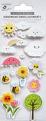 Sunshine N' Clouds - Little Birdie Handmade 3D Embellishments 15/Pkg