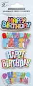 Birthday Party - Little Birdie 3D Glitter Embellishment 4/Pkg
