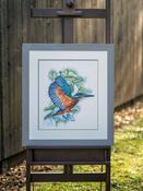 Flying Kingfisher on Aida (14 Count) - LanArte Counted Cross Stitch Kit 12"X16.4"