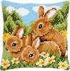 Rabbits - Vervaco Stamped Cross Stitch Cushion Kit 16"X16"