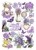 Lavender Blossoms - Little Birdie Deco Transfer Sheet A4