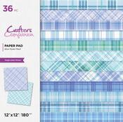 Blue Pastel Plaid - Crafter's Companion Paper Pad 12"X12"