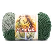 Evergreen/Pearl Grey - Lion Brand Scarfie Yarn