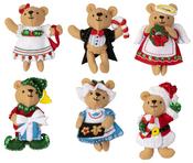 Teddy Bear Traditions - Bucilla Felt Ornaments Applique Kit Set Of 6