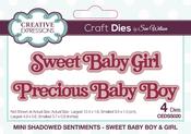 Mini Shadowed Sentiments Sweet Baby - Creative Expressions Craft Dies By Sue Wilson