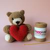 Teddy Bear Valentine - Hoooked Amigurumi DIY Kit W/Eco Barbante Yarn