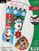 Holiday Patchwork - Bucilla Felt Stocking Applique Kit 18" Long