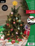 Merry Miniatures - Bucilla Felt Ornaments Applique Kit Set Of 14