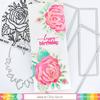 Sketched Rose Coloring Stencil - Waffle Flower Crafts