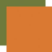 Orange - Green Coordinating Solid Paper - I Love Fall - Echo Park