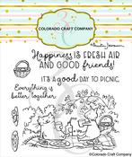 Picnic Cats-By Anita Jeram - Colorado Craft Company Clear Stamps 4"X4"