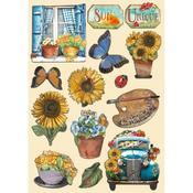 Sunflower Art Colored Wooden Shapes - Stamperia