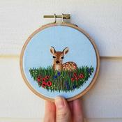 Wildflower Fawn Beginner Needlepoint Kit - Jessica Long Embroidery