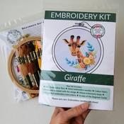 Giraffe Hand Embroidery Craft Kit - Jessica Long Embroidery