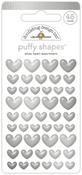 Silver Heart Puffy Shapes - Doodlebug