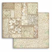Ochre Patchwork Paper - Christmas Greetings - Stamperia