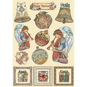 Christmas Greetings Colored Wooden Shapes - Stamperia