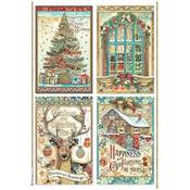 Cards Rice Paper - Christmas Greetings - Stamperia