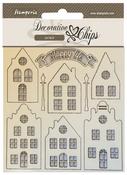 Cozy Houses - Stamperia Decorative Chips 5.5"X5.5"