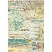 Sailing Ship Rice Paper - Around The World - Stamperia
